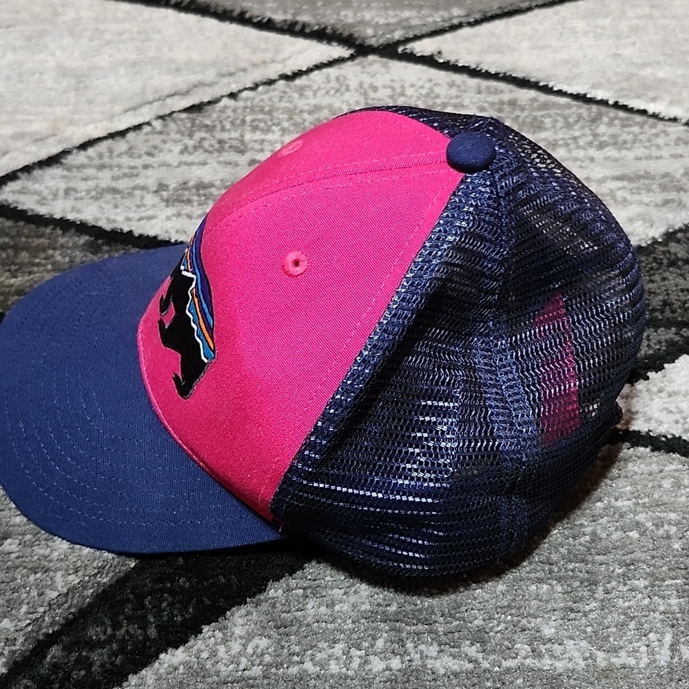 PATAGONIA EMBROIDERED FITZ ROY BEAR LAYBACK MESH SNAP-BACK TRUCKER CAP HAT - Picture 4 of 14